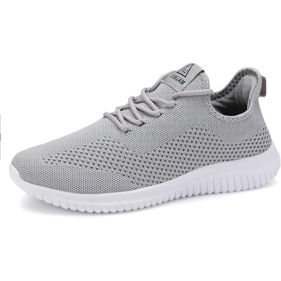 Men's Light Grey Ultra Lightweight Breathable Walking Athletic Fashion Sneakers
